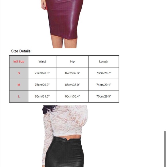 🔥NWT🔥WOMANS🔥 PU 🔥LEATHER🔥 PENCIL 🔥SKIRT 🔥 - Picture 2 of 6